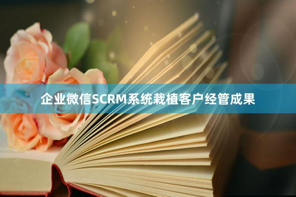 企业微信SCRM系统栽植客户经管成果